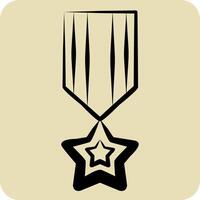 Icon America Millitary Badge. related to America symbol. hand drawn style. simple design illustration vector