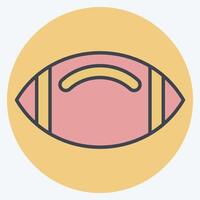 Icon Rugby Ball. related to Rugby symbol. color mate style. simple design illustration vector