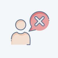 Icon Wrong. related to Delete symbol. doodle style. simple design illustration vector