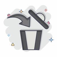 Icon Dispose. related to Delete symbol. comic style. simple design illustration vector