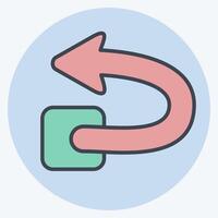Icon Undo. related to Delete symbol. color mate style. simple design illustration vector