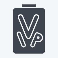 Icon VIP Pass. related to Rugby symbol. glyph style. simple design illustration vector