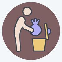 Icon Garbage. related to Delete symbol. color mate style. simple design illustration vector