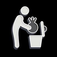 Icon Garbage. related to Delete symbol. glossy style. simple design illustration vector