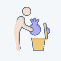 Icon Garbage. related to Delete symbol. doodle style. simple design illustration vector