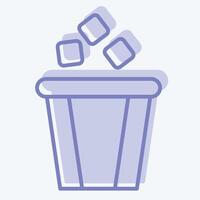 Icon Bin. related to Delete symbol. two tone style. simple design illustration vector