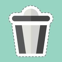 Sticker line cut Trash. related to Delete symbol. simple design illustration vector