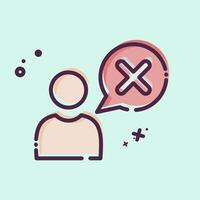 Icon Wrong. related to Delete symbol. MBE style. simple design illustration vector