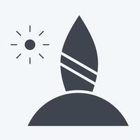 Icon Beach. related to America symbol. glyph style. simple design illustration vector
