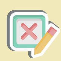Sticker Incorrect. related to Delete symbol. simple design illustration vector