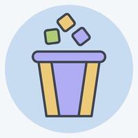 Icon Bin. related to Delete symbol. color mate style. simple design illustration vector