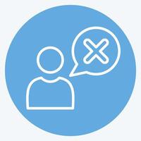 Icon Wrong. related to Delete symbol. blue eyes style. simple design illustration vector