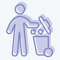 Icon Throw. related to Delete symbol. two tone style. simple design illustration vector