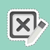 Sticker line cut Incorrect. related to Delete symbol. simple design illustration vector