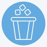 Icon Bin. related to Delete symbol. blue eyes style. simple design illustration vector