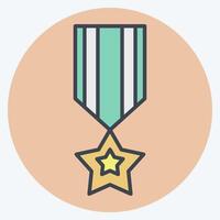 Icon America Millitary Badge. related to America symbol. color mate style. simple design illustration vector