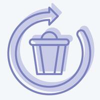 Icon Deleting. related to Delete symbol. two tone style. simple design illustration vector