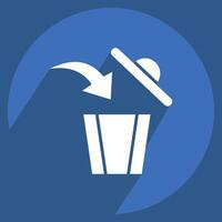 Icon Dispose. related to Delete symbol. long shadow style. simple design illustration vector