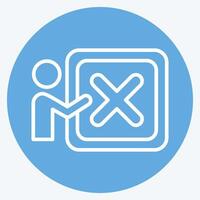 Icon Dismiss. related to Delete symbol. blue eyes style. simple design illustration vector