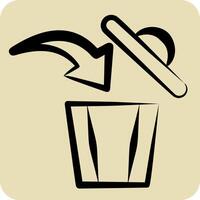 Icon Dispose. related to Delete symbol. hand drawn style. simple design illustration vector