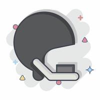 icono casco. relacionado a rugby símbolo. cómic estilo. sencillo diseño ilustración vector