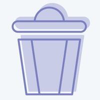 Icon Trash. related to Delete symbol. two tone style. simple design illustration vector