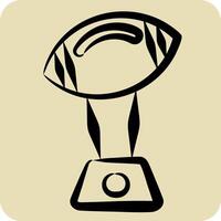 Icon Trophy. related to Rugby symbol. hand drawn style. simple design illustration vector