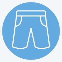 icono bermudas. relacionado a rugby símbolo. azul ojos estilo. sencillo diseño ilustración vector