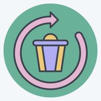 Icon Deleting. related to Delete symbol. color mate style. simple design illustration vector