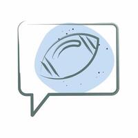 Icon Speech Bubble. related to Rugby symbol. Color Spot Style. simple design illustration vector