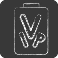 Icon VIP Pass. related to Rugby symbol. chalk Style. simple design illustration vector