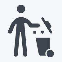 Icon Throw. related to Delete symbol. glyph style. simple design illustration vector