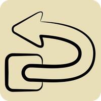 Icon Undo. related to Delete symbol. hand drawn style. simple design illustration vector