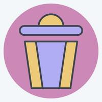 Icon Trash. related to Delete symbol. color mate style. simple design illustration vector
