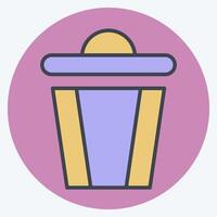 Icon Trash. related to Delete symbol. color mate style. simple design illustration vector