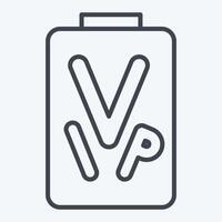 Icon VIP Pass. related to Rugby symbol. line style. simple design illustration vector