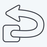 Icon Undo. related to Delete symbol. line style. simple design illustration vector