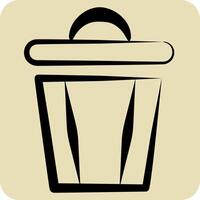 Icon Trash. related to Delete symbol. hand drawn style. simple design illustration vector