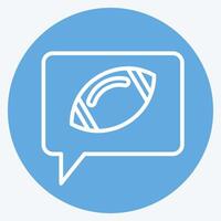 Icon Speech Bubble. related to Rugby symbol. blue eyes style. simple design illustration vector