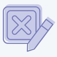 Icon Incorrect. related to Delete symbol. two tone style. simple design illustration vector