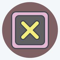 Icon Delete Button. related to Delete symbol. color mate style. simple design illustration vector