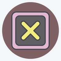 Icon Delete Button. related to Delete symbol. color mate style. simple design illustration vector