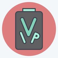 Icon VIP Pass. related to Rugby symbol. color mate style. simple design illustration vector