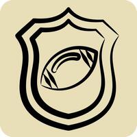 Icon Shield. related to Rugby symbol. hand drawn style. simple design illustration vector