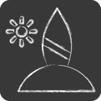 Icon Beach. related to America symbol. chalk Style. simple design illustration vector