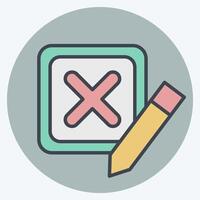 Icon Incorrect. related to Delete symbol. color mate style. simple design illustration vector