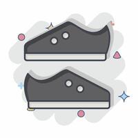 Icon Boots. related to Rugby symbol. comic style. simple design illustration vector