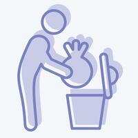 Icon Garbage. related to Delete symbol. two tone style. simple design illustration vector