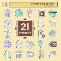 Sticker Set Delete. related to Delete Button symbol. simple design illustration vector
