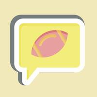 Sticker Speech Bubble. related to Rugby symbol. simple design illustration vector